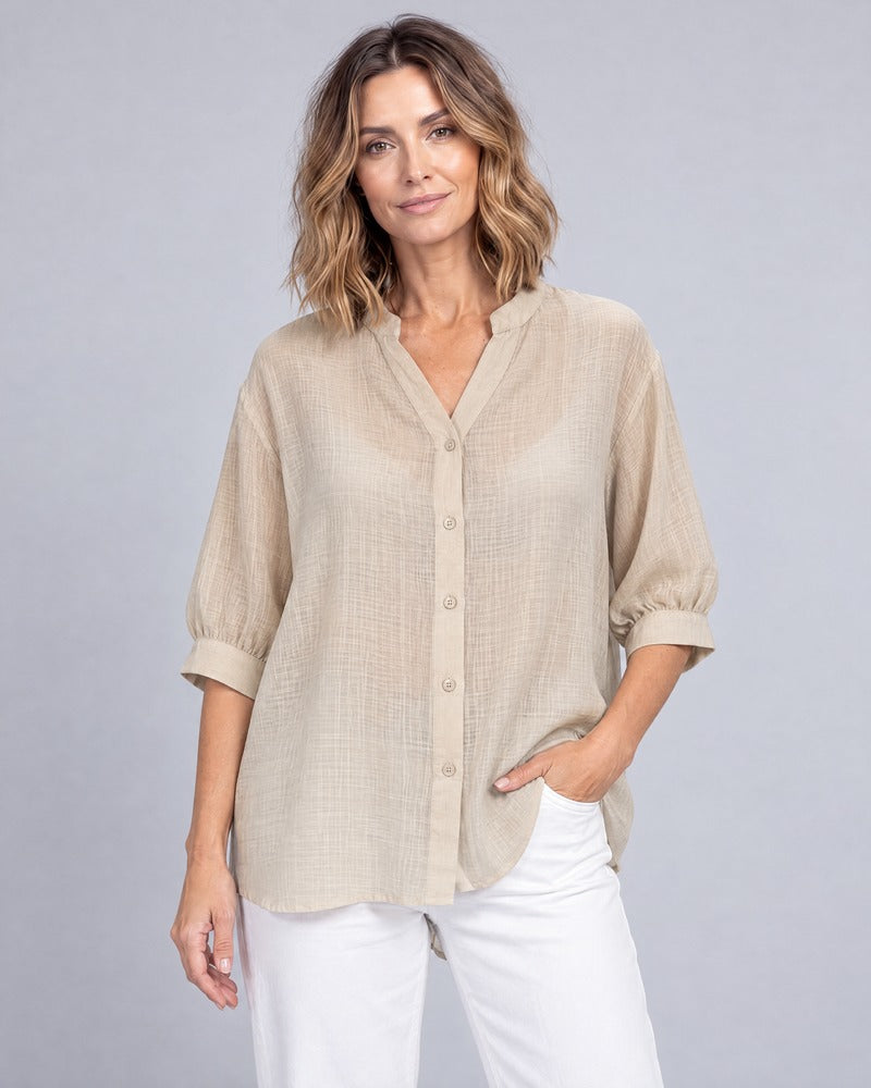Brook Beige Relaxed Fit Shirt