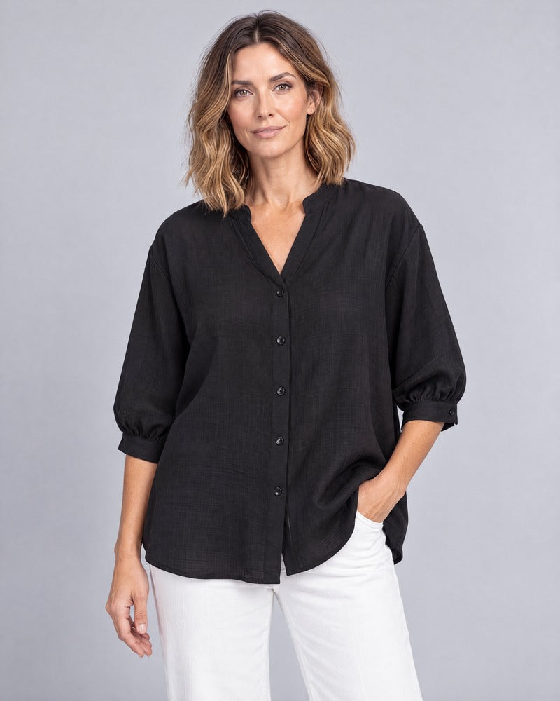Brook Black Relaxed Fit Shirt