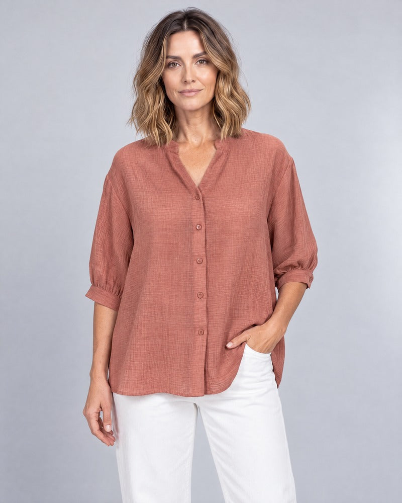 Brook Terracotta Relaxed Fit Shirt