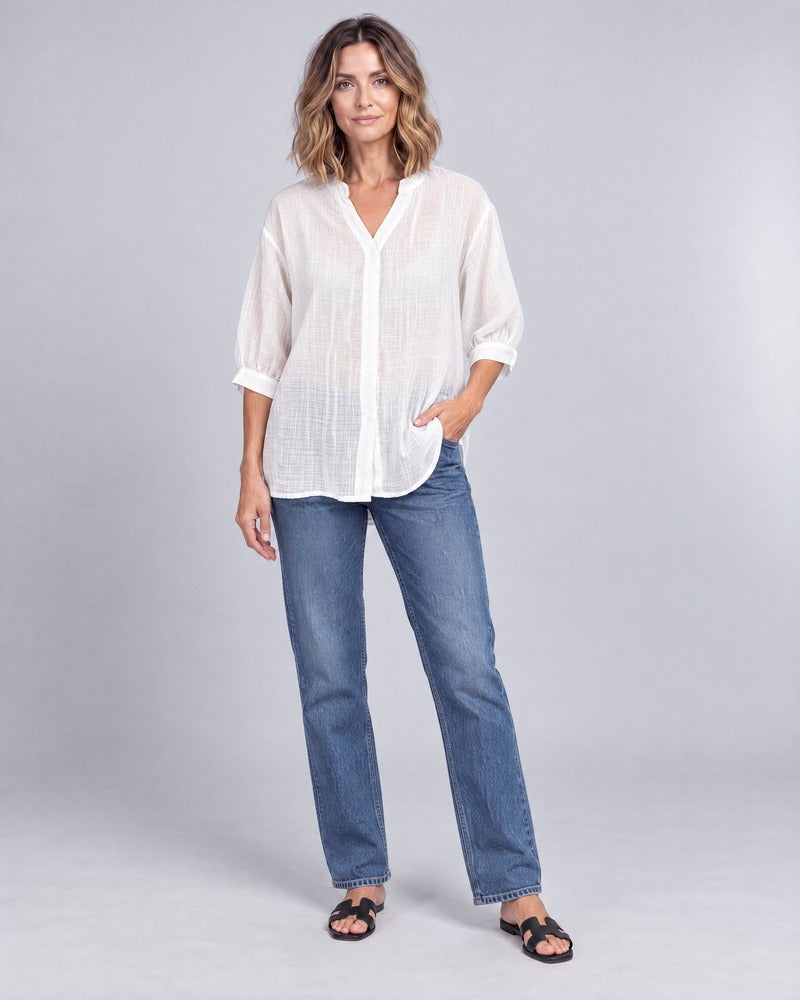 Brook White Relaxed Fit Shirt