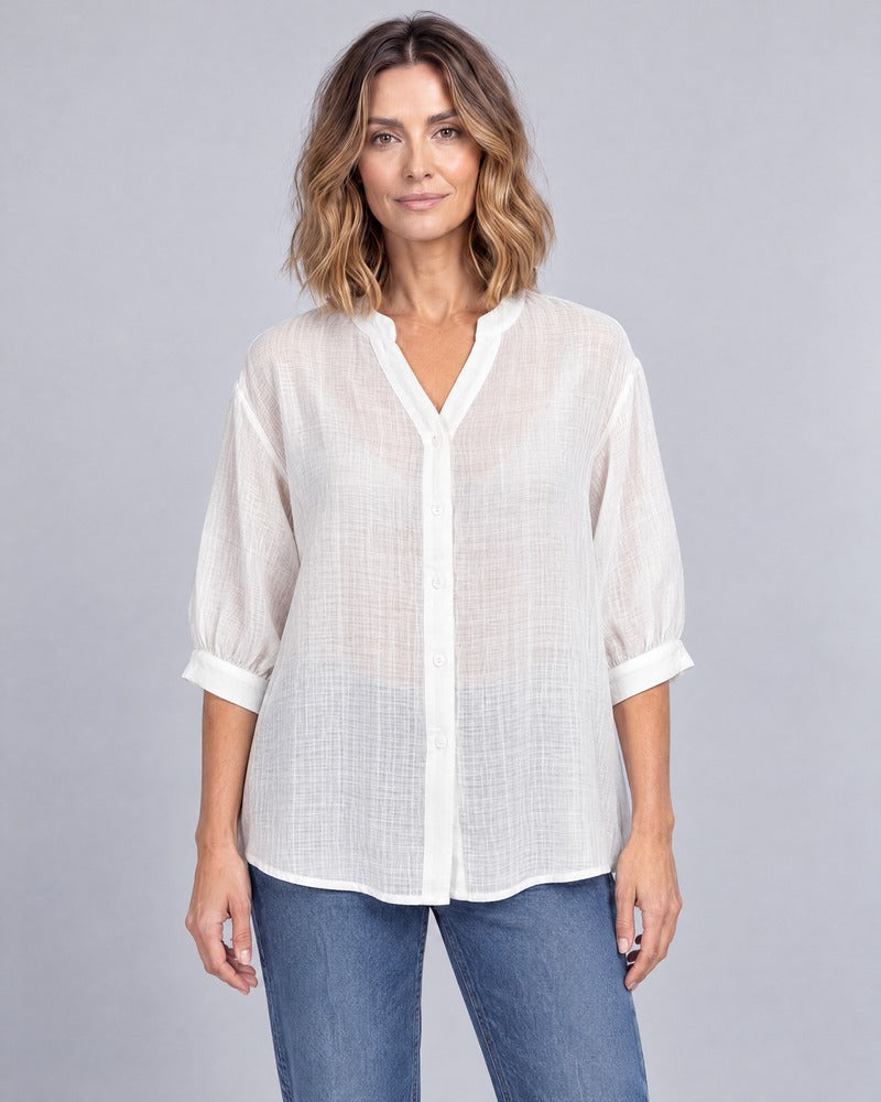 Brook White Relaxed Fit Shirt
