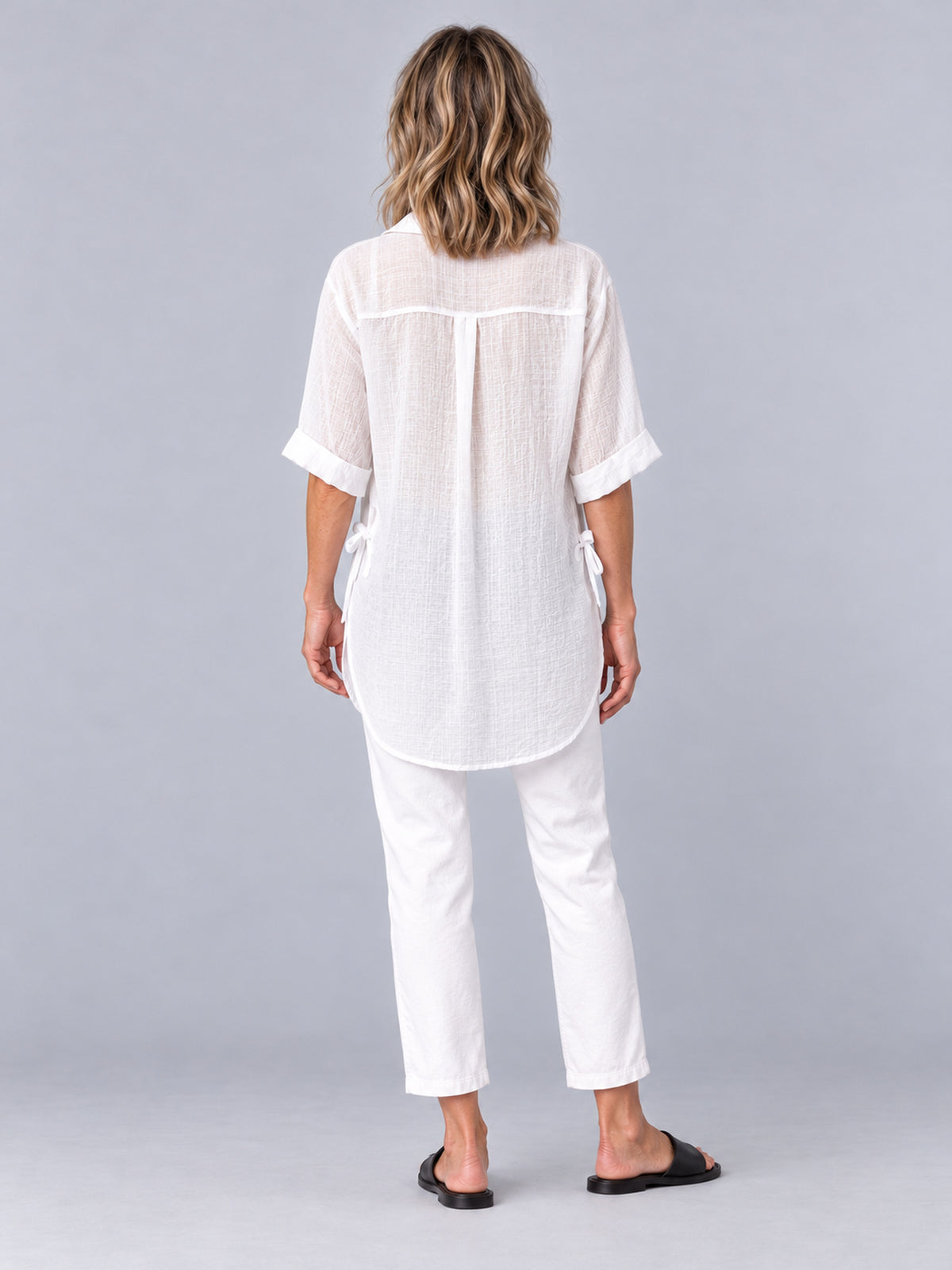 Hawthorn White Cotton Blend Oversized Shirt