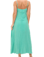 Amelia Knot Front Midi Dress in Green Print