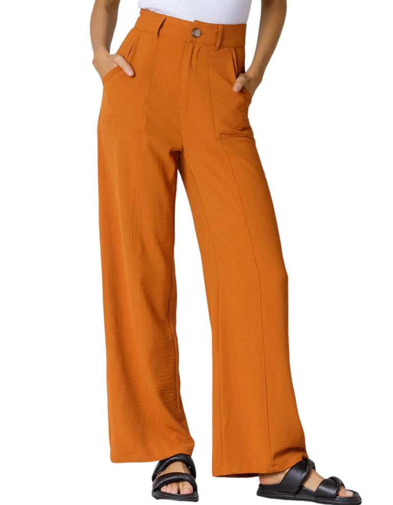 Kendal Wide Leg High Waist Pants in Spice