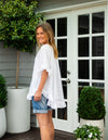 Millie Relaxed Fit Top in White Linen