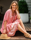 Carly Smock Dress in Pink Floral