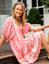 Carly Smock Dress in Pink Floral