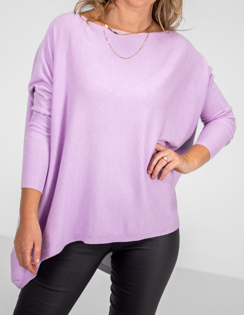 Willow Cotton Knit Jumper in Lilac