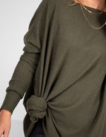 Marley Oversize 100% Cotton Knit Jumper in Khaki
