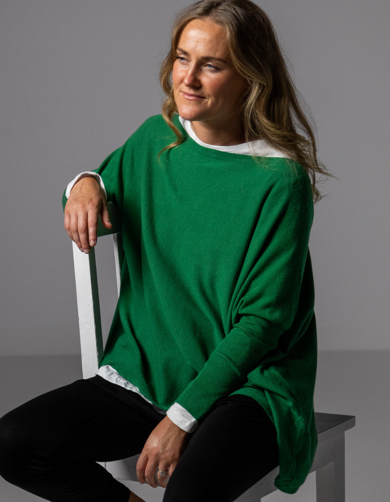 Green batwing deals jumper