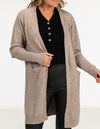 Chelsea Edge to Edge Cardigan with Pockets in Mocha