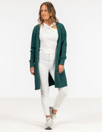 Chelsea Edge to Edge Cardigan with Pockets in Green