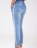 Boston Stretch Denim Joggers in Blue Wash