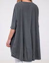 Harper Sequin Circle Tee in Gunmetal
