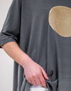 Harper Sequin Circle Tee in Gunmetal
