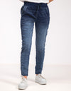 Riley Denim Jogger Pants in Blue Wash