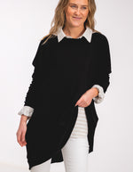 Marley Oversize 100% Cotton Knit Jumper in Black