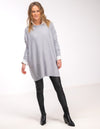 Marley Oversize Cotton Knit Jumper in Light Grey