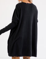 Agnes V Neck Oversize Knit Jumper in Black