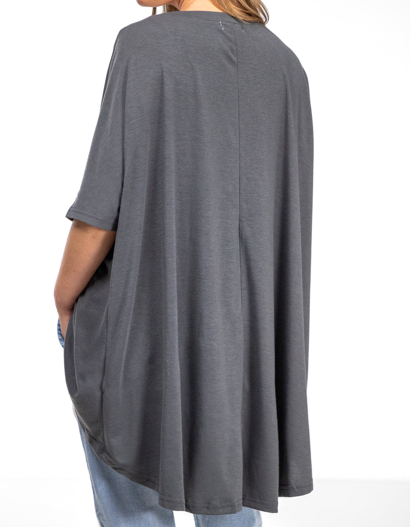 Xavier Sequin Cross Tee in Gunmetal