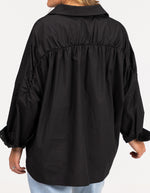 Pippa Lightweight Bomber Jacket with Drawstring in Black