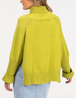 Hazel Roll Neck Knit Jumper in Citrus Green