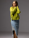 Hazel Roll Neck Knit Jumper in Citrus Green