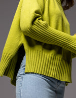 Hazel Roll Neck Knit Jumper in Citrus Green