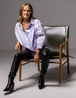 Pippa Lightweight Bomber Jacket with Drawstring in Lilac