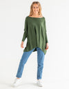 Willow Cotton Knit Jumper in Khaki