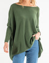 Willow Cotton Knit Jumper in Khaki