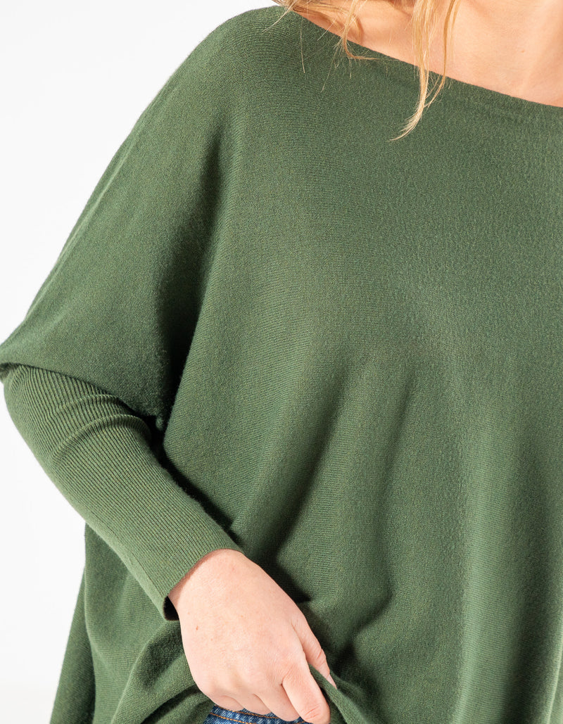 Willow Cotton Knit Jumper in Khaki