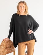 Willow Cotton Knit Jumper in Black