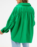 Pippa Lightweight Bomber Jacket with Drawstring in Green