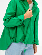 Pippa Lightweight Bomber Jacket with Drawstring in Green