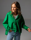 Pippa Lightweight Bomber Jacket with Drawstring in Green