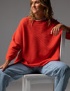 Juniper Oversize Ribbed Knit Jumper in Orange