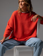 Juniper Oversize Ribbed Knit Jumper in Orange