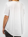 Ava Bamboo Cotton Sequin Circle Tee in White/Black