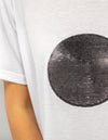 Ava Bamboo Cotton Sequin Circle Tee in White/Black