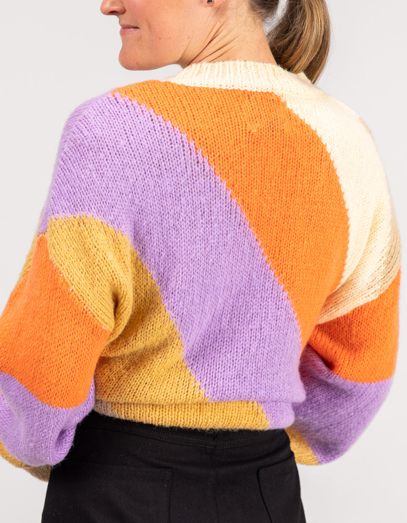 Axel Crew Neck Jumper in Multi Stripe
