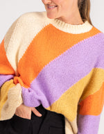 Axel Crew Neck Jumper in Multi Stripe