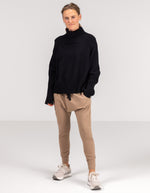 Hazel Roll Neck Knit Jumper in Black
