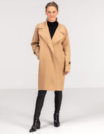 Amos Oversized Knit Coat in Camel