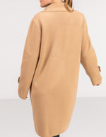 Amos Oversized Knit Coat in Camel