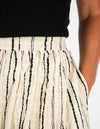 Cleo Wrap Maxi Skirt in Beige Stripe