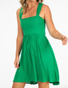 Elm Tie Back Short Dress in Green