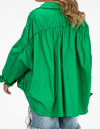 Pippa Lightweight Bomber Jacket with Drawstring in Green