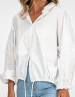 Pippa Lightweight Bomber Jacket with Drawstring in White