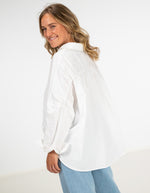 Pippa Lightweight Bomber Jacket with Drawstring in White